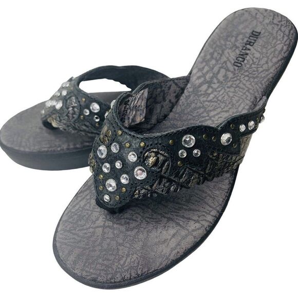 Durango Shoes - Durango women’s sandals smoke black with hints of brown shimmer size 6 leather